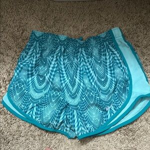 Nike Teal Geometric Athletic Shorts